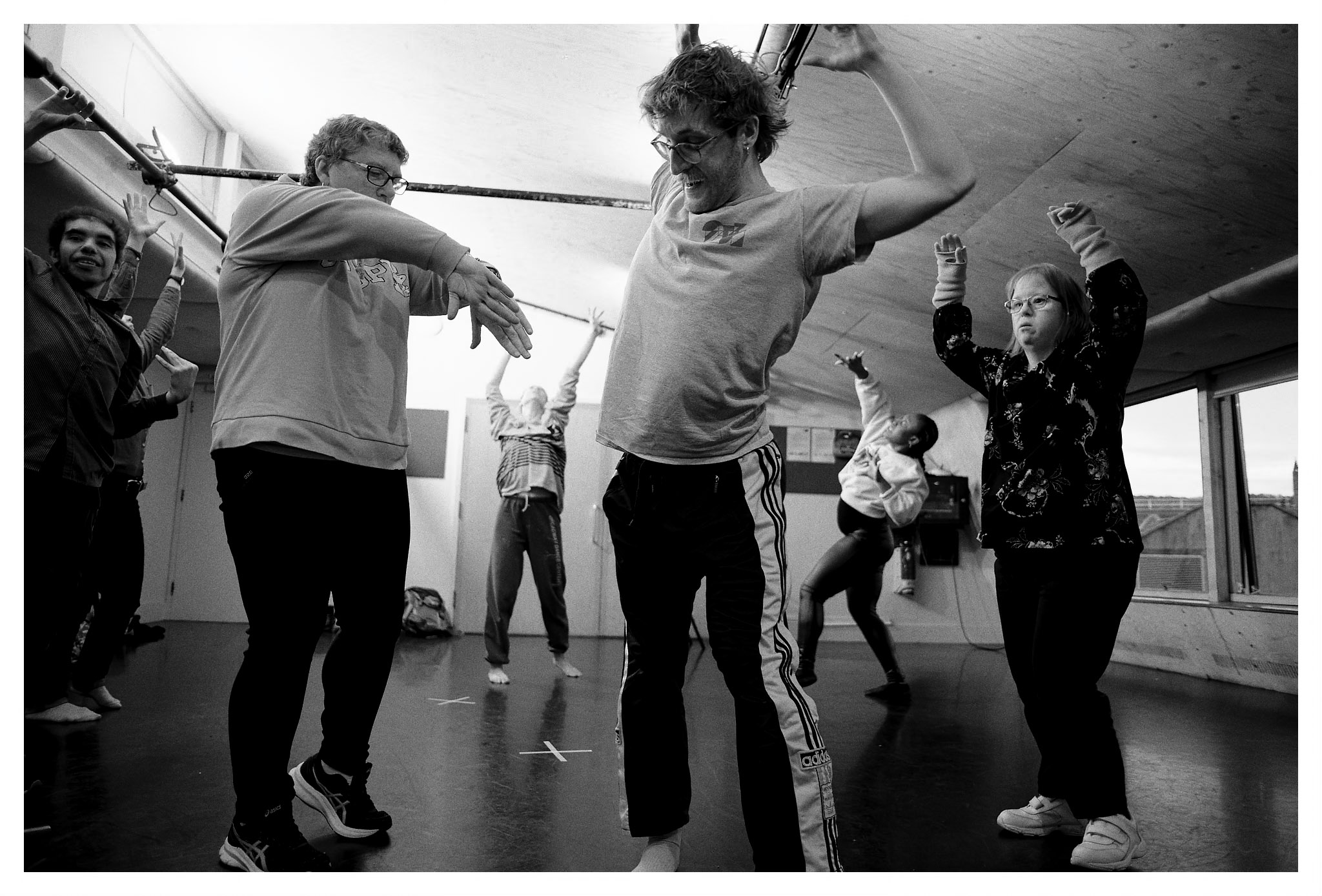 Corali dancers in rehearsals for performance of Super Hot Hot Dog at Theatre Royal, Bath